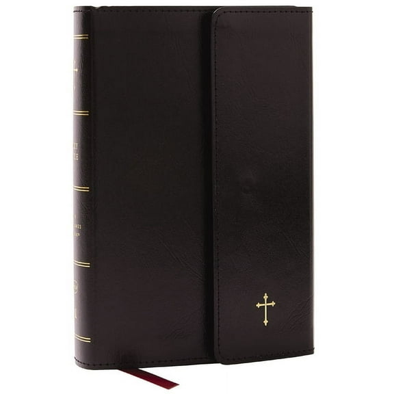 NKJV Compact Paragraph-Style Bible W/ 43,000 Cross References, Black Leatherflex W/ Magnetic Flap, Red Letter, Comfort P, (Paperback)