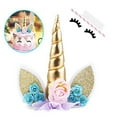 thumbnail image 4 of Adorno para tarta de unicornio, suministros para fiestas de cumpleaños de unicornio, decoraciones de cumpleaños de unicornio para niñas, decoración para tarta de unicornio, kit de adorno, 4 of 5