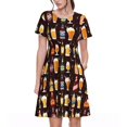 thumbnail image 1 of Vsdgher Bouteilles de Bière1 pour Femmes Été 2025 Décontracté Robes Midi Maxi Légères Manches Courtes Col Rond Robe de Plage, 1 of 6