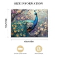 thumbnail image 3 of JRXY  Blue Peacock Canvas Wall Art Elegant Animal and Flowers Pictures Prints Abstract Nature Forest Poster Framed Artwork for Home Decor 16x12in, 3 of 6