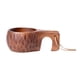 thumbnail image 4 of Copa de madera Beber taza de ensalada hecha a mano con asa de top de té de taza de campamento nórdica para viajar en mochila doméstica afuera, 4 of 9