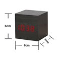 thumbnail image 5 of Reloj despertador digital de madera con luz LED, mini, moderno, con forma de cubo, para escritorio, muestra la hora, la fecha y la temperatura, ideal para niños, dormitorios, hogar y viajes., 5 of 5