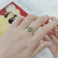 thumbnail image 3 of Natural Moss Agate Ring, 18K Gold over Silver Curved Ring for Women, 3 of 7