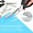 thumbnail image 2 of 9 Inch Pinking Shears for Fabric, Scalloped Zig Zag Scissors, Ergonomic Grips, Ultra-Sharp, Professional Peaking Shears for Sewing, Craft, Dressmaking(Black,4mm), 2 of 5