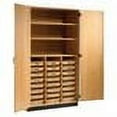 thumbnail image 2 of Diversified Woodcrafts 351-4822 Oak Wood Tote Tray and Shelving Storage Cabinet, 48" Width x 84" Height x 22" Depth, 2 Adjustable and One Fixed Shelves, 2 of 2