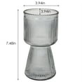 thumbnail image 3 of VECELO 7.48 inch High Clear Vase, Ribbed Glass Vase, Crystal Glass Flower Vase For Modern Farmhouse, Decorative Vases Flowers, Ideal For Shelf, Entryway Decor, Grey, 3 of 8