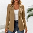 thumbnail image 4 of Womens Open Front Blazer Lapel Long Sleeve Office Suit Jackets Casual Business Trendy Cardigan Slim Fit (XXL, Khaki), 4 of 5