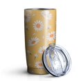 thumbnail image 2 of Daisy Yellow 20oz Tumbler Stainless Steel Double Wall Vacuum Insulated Coffee Mug Travel Cups for Wife Mom Daughter Sister Friend Coworker, Metal Straws and Brush, 2 of 7