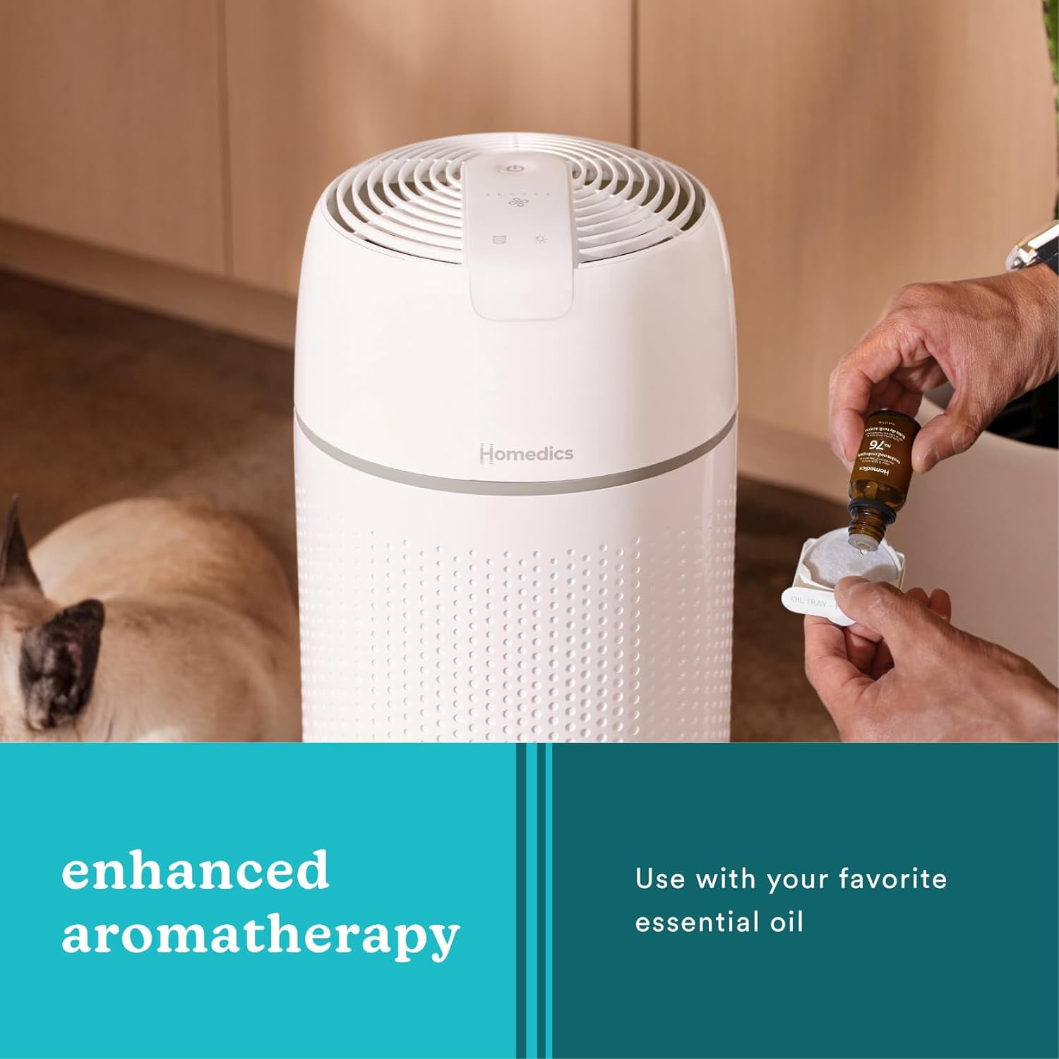 Homedics Air Purifier, 4-in-1 Tower, True HEPA Filtration for Large Rooms