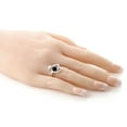 thumbnail image 4 of Gem Stone King 925 Sterling Silver Black Onyx Heart Key Women Ring (0.48 Cttw, Gemstone Birthstone, Round 5MM, Size 7), 4 of 4