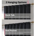 thumbnail image 4 of THD Grant 100% Blackout Rod Pocket Window Curtain Panels Energy Efficient Total Privacy Curtains for Living Room Bedroom - Set of 2 Panels (Black, 52 W x 45 L), 4 of 7