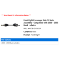 thumbnail image 2 of Front Right Passenger Side CV Axle Assembly - Compatible with 2000 - 2005 Buick LeSabre 2001 2002 2003 2004, 2 of 2