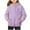 Purple, variant on HAiming Children's Hoodied Fuzzy Sweatshirts Casual Solid Color Button Crew Neck Long Sleeve Kids Tops with Pockect