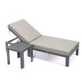 thumbnail image 3 of HomeStock Mediterranean Magic Modern Aluminum Outdoor Chaise Lounge Chair with Side Table & Cushions, 3 of 5