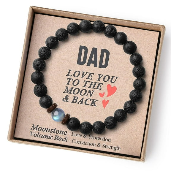 Fathers Day Gifts from Daughter Son Gift for Dad Birthday Men Bracelets Who Wants Nothing Best Dad Ever Unique Present Cool Black Beaded Christmas Stocking Stuffers Him Valentines
