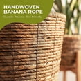 thumbnail image 7 of Wicker Banana Rope Tall Floor Planter with Metal Pot, Large, 7 of 7