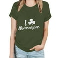 thumbnail image 1 of Kayannuo Hauts pour Femmes Liquidation Chemises pour Femmes St. Patrick's Day Mode Féminine Col Rond Imprimé Manches Courtes T-shirt Décontracté Ample, 1 of 4