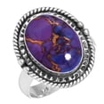 thumbnail image 1 of 925 Silver Ring For Women - Teens Copper Purple Turquoise Stone Silver Ring Size 13 Handmade Silver Ring Size 13 Gift For Girl Friend On Cocktail Party 925 Gemstone Silver Jewelry, 1 of 6