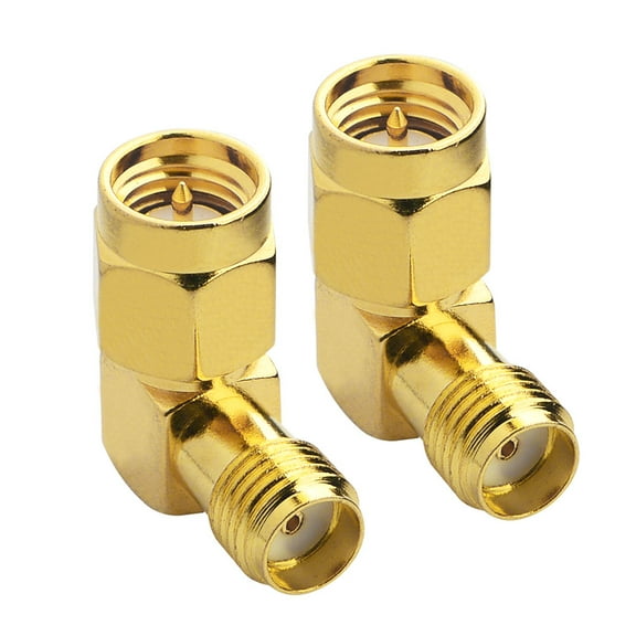2pcs 4G SMA Adapter SMA Male to Female RF FPV Antenna Right Angle Adapter for 4G LTE Antenna Router ham Radio DAB WLAN LAN Coax Cable