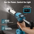 thumbnail image 3 of RELOIVE Cordless Caulking Gun, 5000N Electric Caulk Gun with 2 Batteries, 6-Speed, LED Light, Anti-Drip Auto-Retraction, for 150/200/310ml Cartridges Home Improvement, 3 of 12