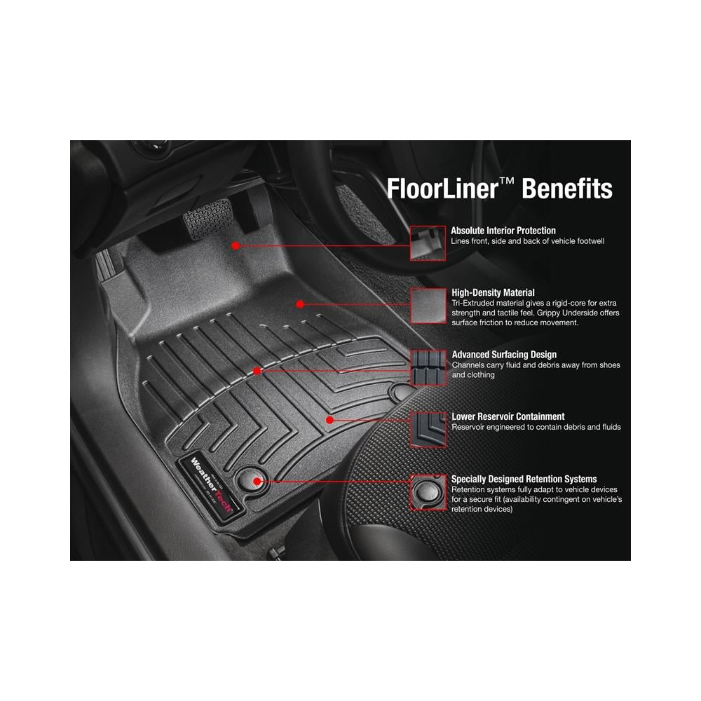 WeatherTech 2014+ Chevrolet Silverado 1500 Front FloorLiners - Black