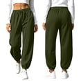 thumbnail image 4 of Pileajo Women's Casual Wide Leg Pants Drawstring High Waist Trousers Going out Jogger Pants with Side Pockets, 4 of 9