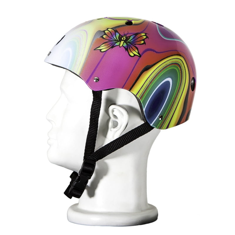 punisher skateboards butterfly jive pink skateboard helmet with abs shell 11-vents black liner, bike skate bmx skateboard helmet
