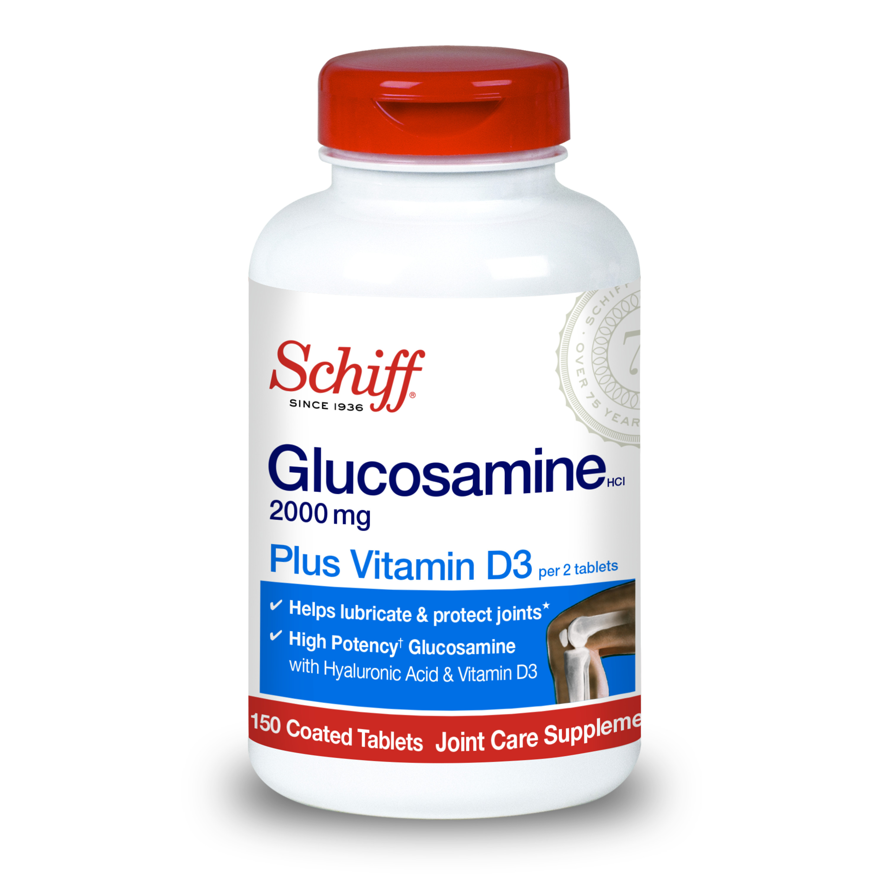 Schiff Glucosamine 2000mg with Vitamin D3 and Hyaluronic Acid, 150 tablets - Joint Supplement - image 2 of 2