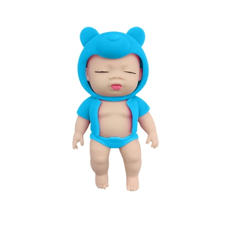 Fufafayo 4Pcs Stress ReliefToysSimulation Dolls Funny Healing Gifts for Adults TPR Soft Gel Anxiety Relief Sensory FidgetToysfor Office Desk Bedroom