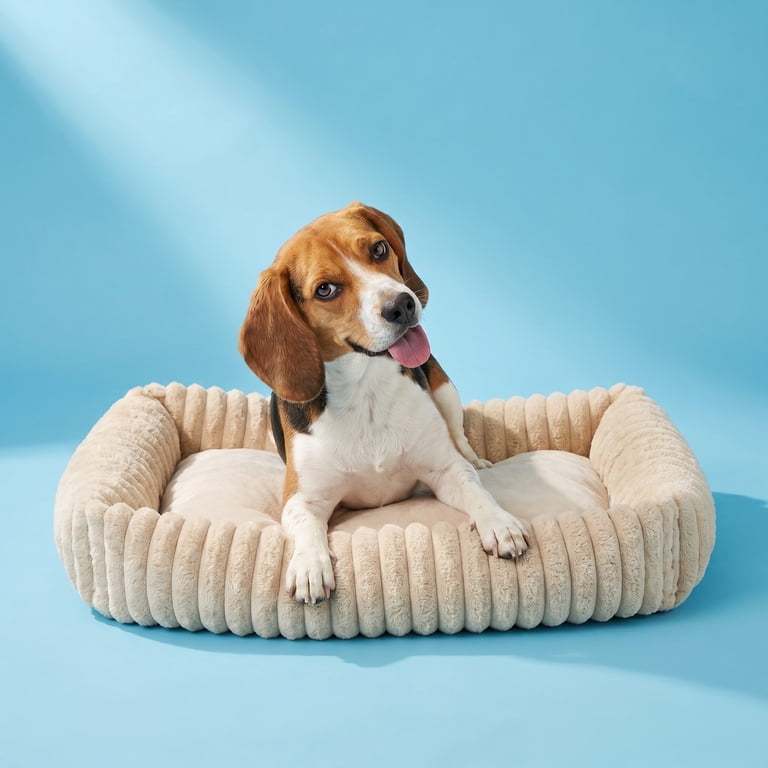 Vibrant Life Medium Thick Cord Pet Bed, Tan photo 2