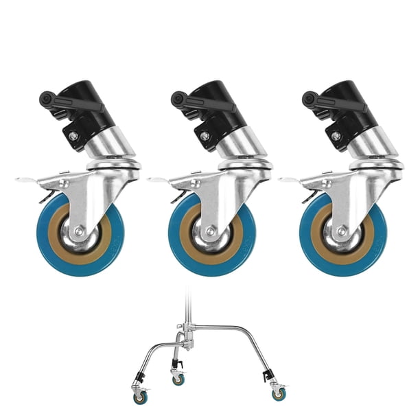 Juego de ruedas giratorias con soporte en C Selens Heavy Duty de 25 mm con freno