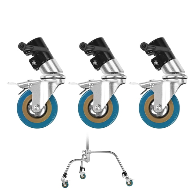 Juego de ruedas giratorias con soporte en C Selens Heavy Duty de 25 mm con freno