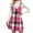 Hot Pink, variant on Women's Pinafore Dress Plaid V-Neck Sleeveless Zip Front Jumper Casual Midi Dress for Fall Winter Daily Wear,Yellow,XL