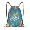 thumbnail image 1 of Xecao Happy Easter Pattern Sports Drawstring Backpack - String Swim Gym Bag with Wet Proof Pocket for Women&Men-Medium, 1 of 6