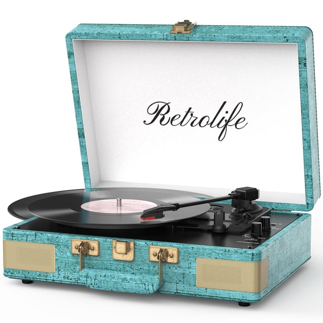 Maleta portátil Record Player Retrolife de 3 velocidades con Bluetooth