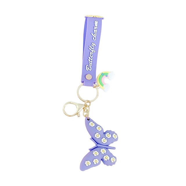 Sonducket Llavero colgante insecto cordón colgante llavero decoración bolso monedero decorativo llavero artesanal lindo DIY niñas Accesorios de disfraces Violeta Sonducket AP014433-04