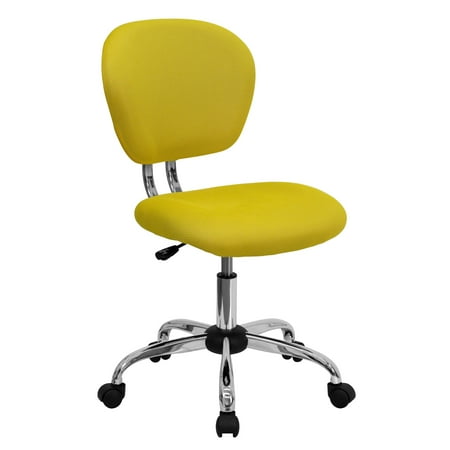 UPC: 0889142180623 | Lancaster Home Mid-back Mesh Padded Swivel Task Office Chair with Chrome Base Yellow