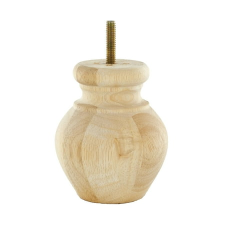 UPC: 0840088621106 | 4-1/2 in. x 3-1/4 in. Unfinished Solid Hardwood Round Bun Foot