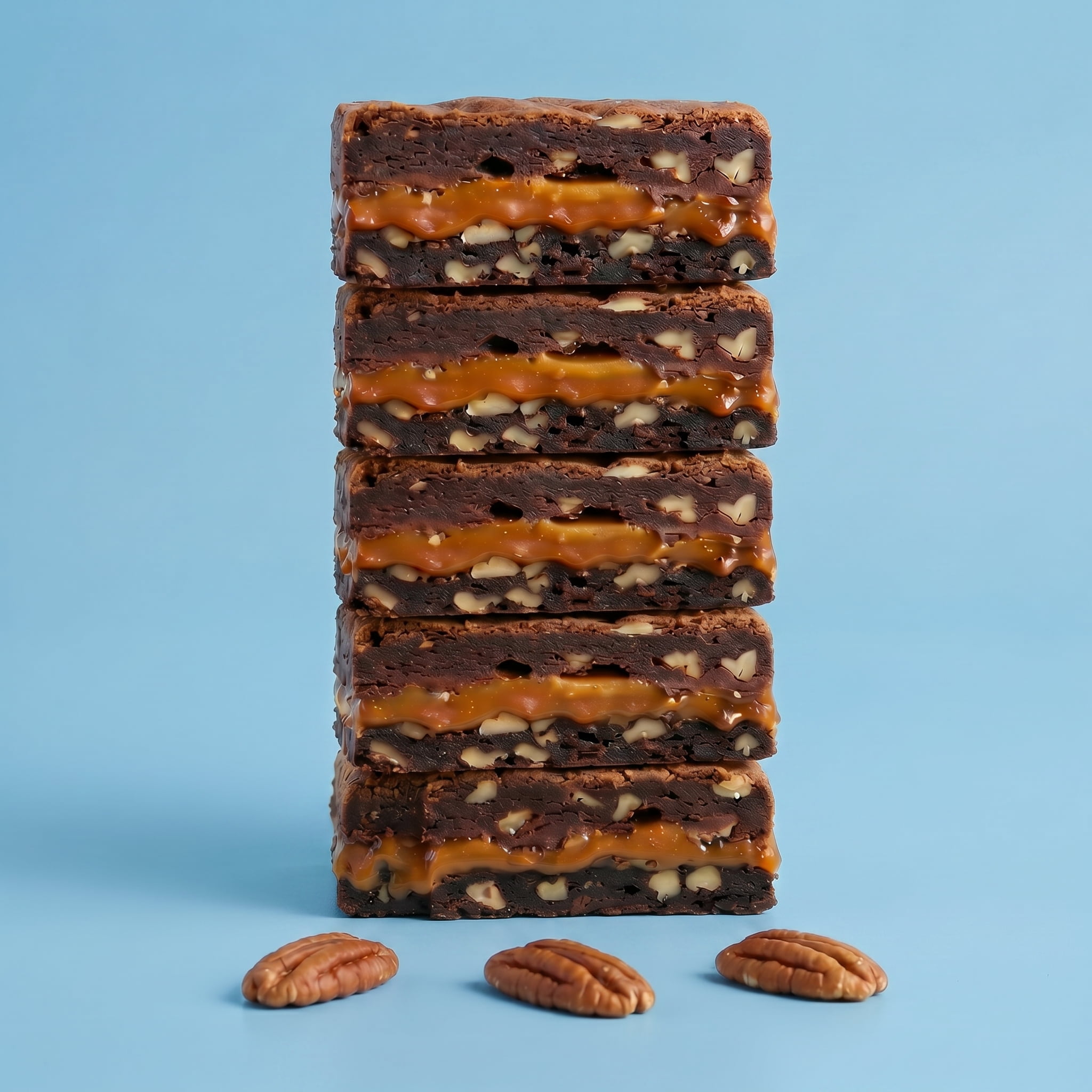Killer Brownie Caramel Pecan Brownie Bars 15 Count, 3 Pack (5 Bars Each) Gourmet Dessert