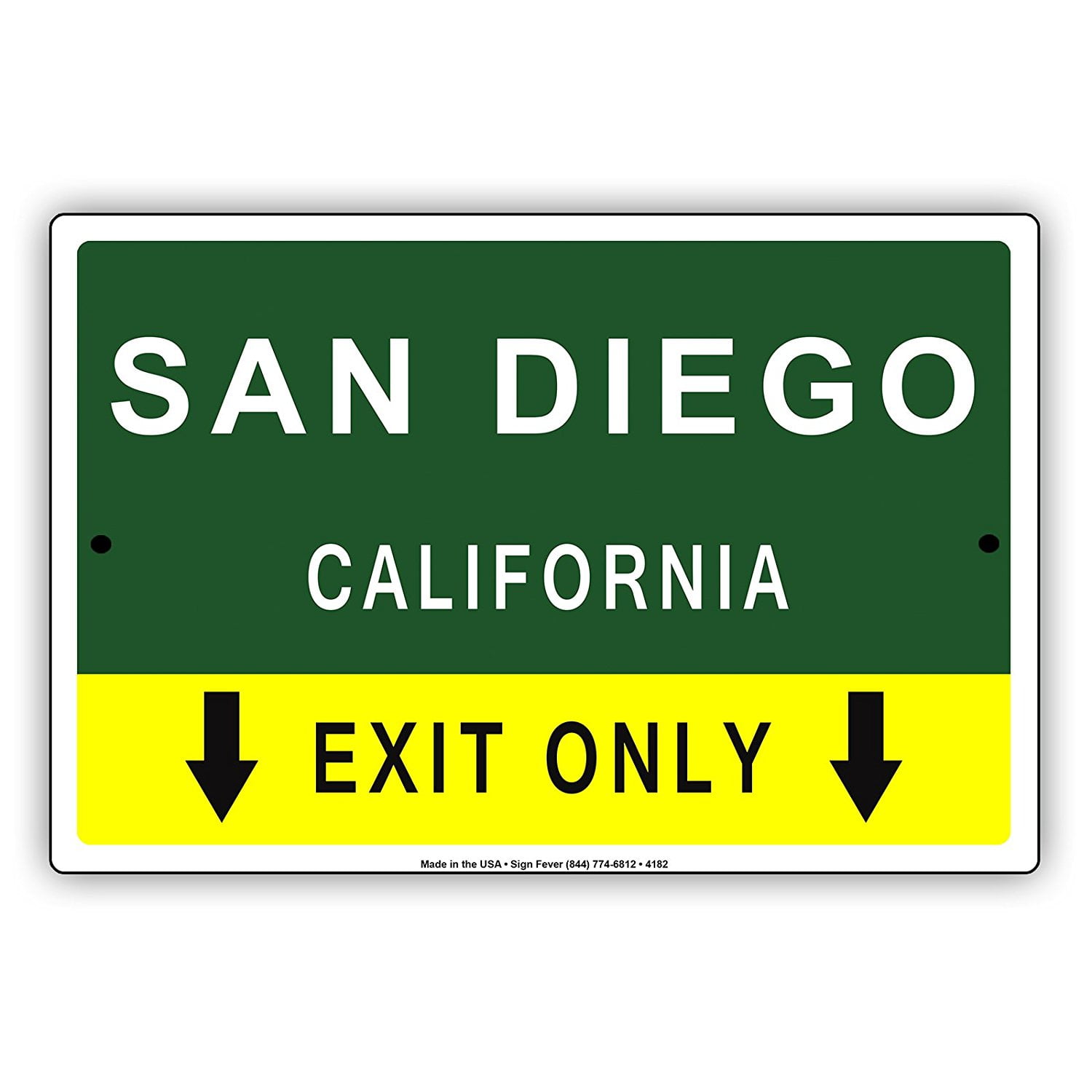 San Diego California Exit Only With Pointer Arrow Direction Way Road Signs Alert Caution Warning