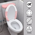thumbnail image 3 of HELLHERO 2 Piece Set Toilet Dust Cover Set for Hotel Home Snowflakes Universal Bathroom Toilet Cover Set Elastic Edge, 3 of 8
