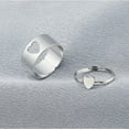 thumbnail image 4 of Fashion Hollow Aumeros conjuntos para mujeres mujeres, abierto ajustable de compromiso, regalos de cumpleaños de joyería p Plateado del corazón Fernando Anillos a juego, 4 of 5