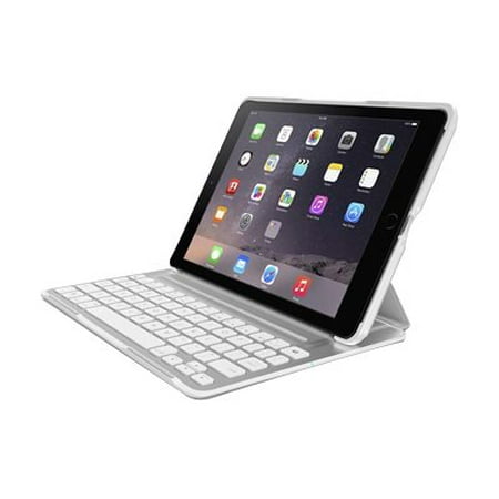 Belkin QODE Ultimate Pro - Keyboard and folio case - Bluetooth - white, gold - for Apple iPad Air (Best Bluetooth Keyboard For Ipad Air 2)