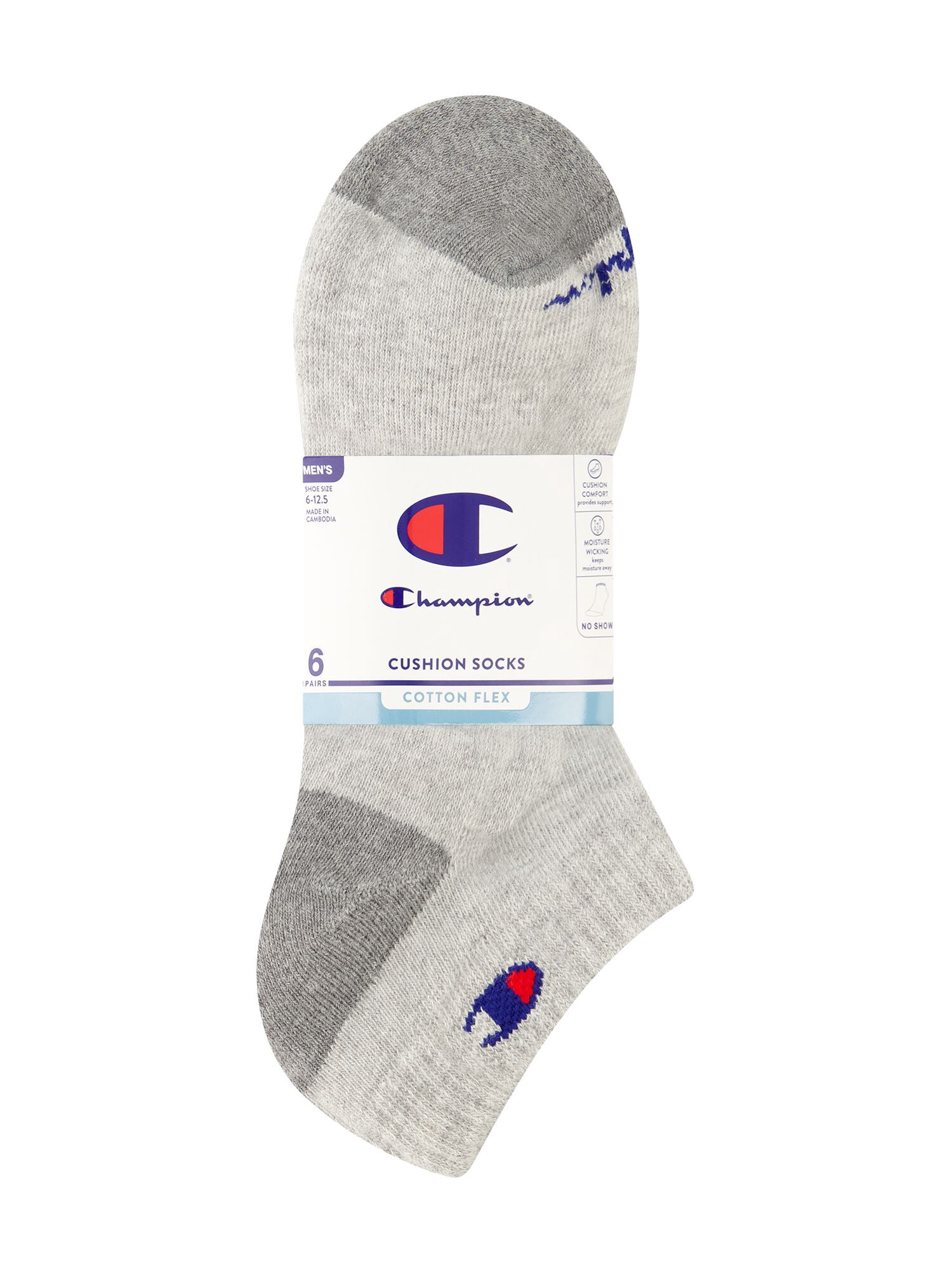 Champion Women’s Low Cut Cushioned Socks, 6 Pack, Sizes 4-10