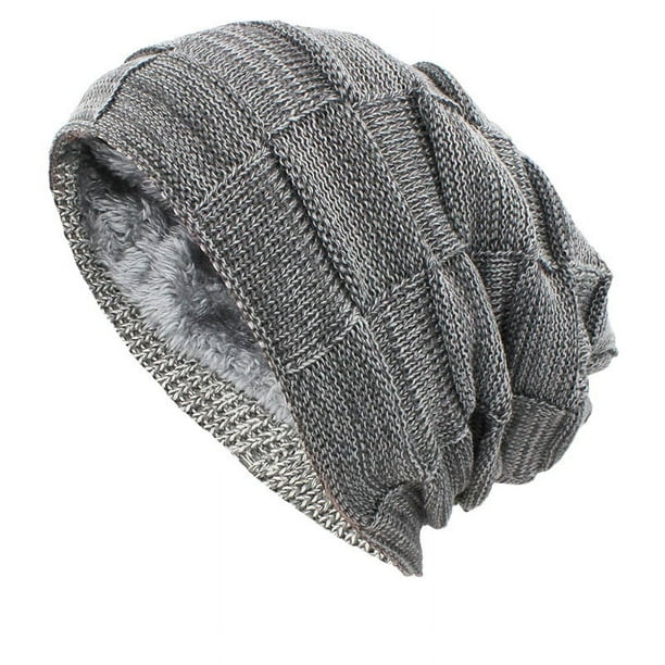 Gorros de invierno cálidos con forro polar para hombre y mujer, gorros unisex de punto con puños.