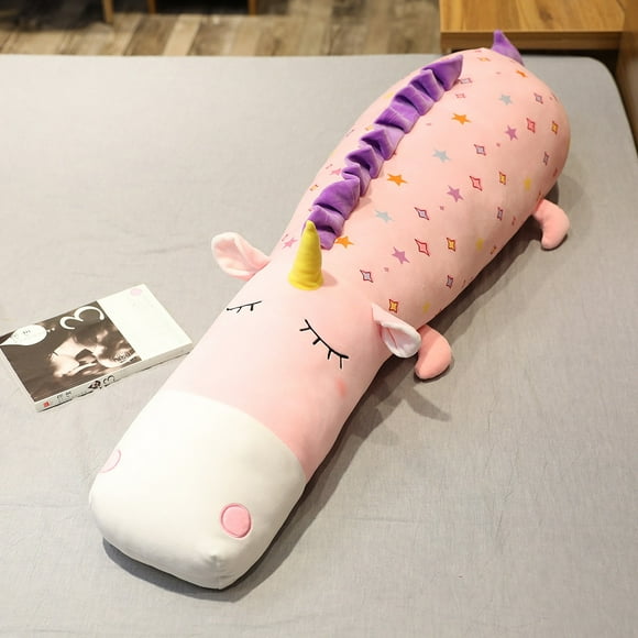 Cute Cartoon Animal Stuffed Plush Toys Long Pillow Lion Dog Zebra Giraffe Crocodile Unicorn Sleeping Bolster Kids Adults Gifts
