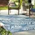 thumbnail image 2 of Unique Loom Outdoor Botanical Bohemian Leaves Rug 6' x 9' Rectangle Teal/Ivory, 2 of 2