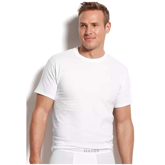 Hanes Men's Crew-Neck Undershirts 5-Pack 1 Extra Bonus Undershirt (White, X-Large)