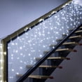 thumbnail image 6 of Bibana 400LED 32Ft Icicle Lights Curtain Fairy Light Icicle Christmas Outdoor Dripping Lights 8 Modes for Christmas Thanksgiving Wedding Party Home Garden Bedroom Indoor Outdoor Decor (White), 6 of 7