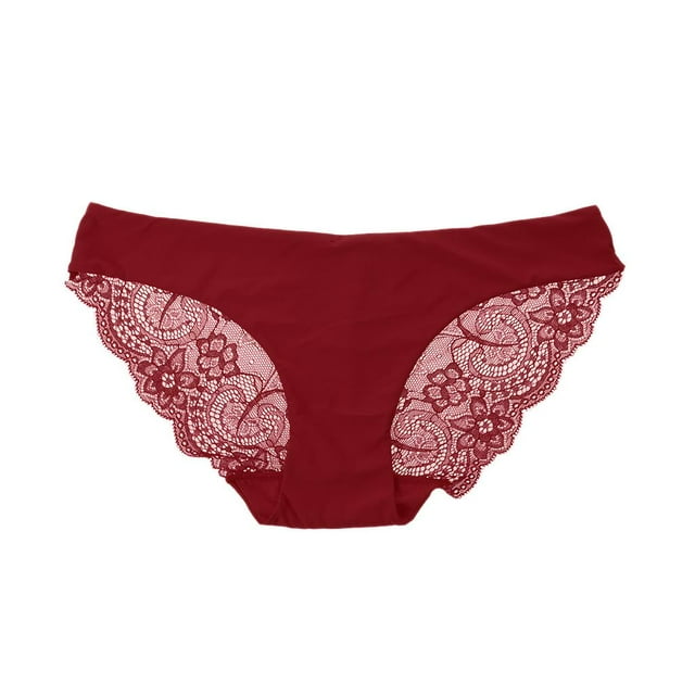 Ropa interior con diseño de espalda de encaje para mujer, de tiro bajo, transpirable L Hugo Ropa interior de encaje de mujer